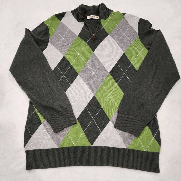 Old Navy Mens sweater size Medium green/gray 1/4 zipper - Picture 1 of 13